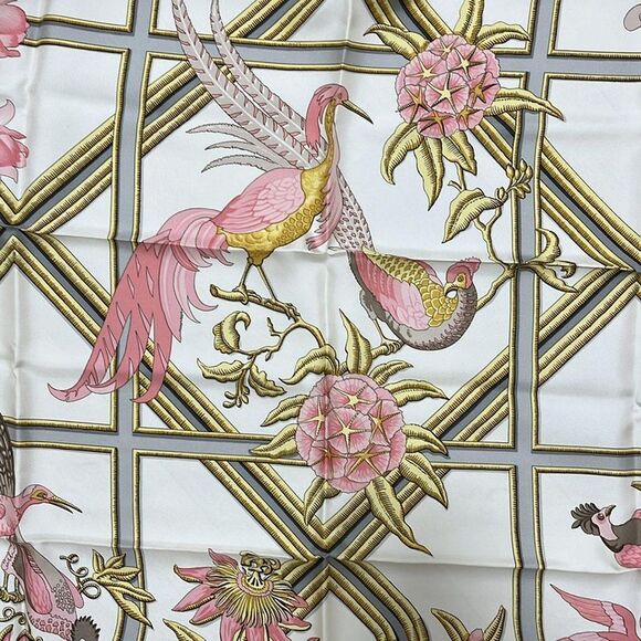 Hermes Scarf Carré 90 Pink Caraibes - Picture 5 of 5